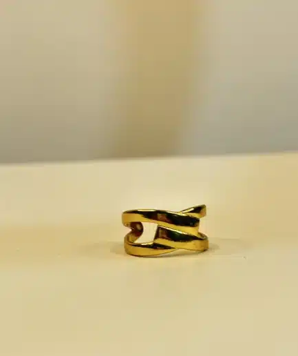 Trendy Pinterest Design Ring | Gold-Plated Adjustable Stainless Steel Jewellery
